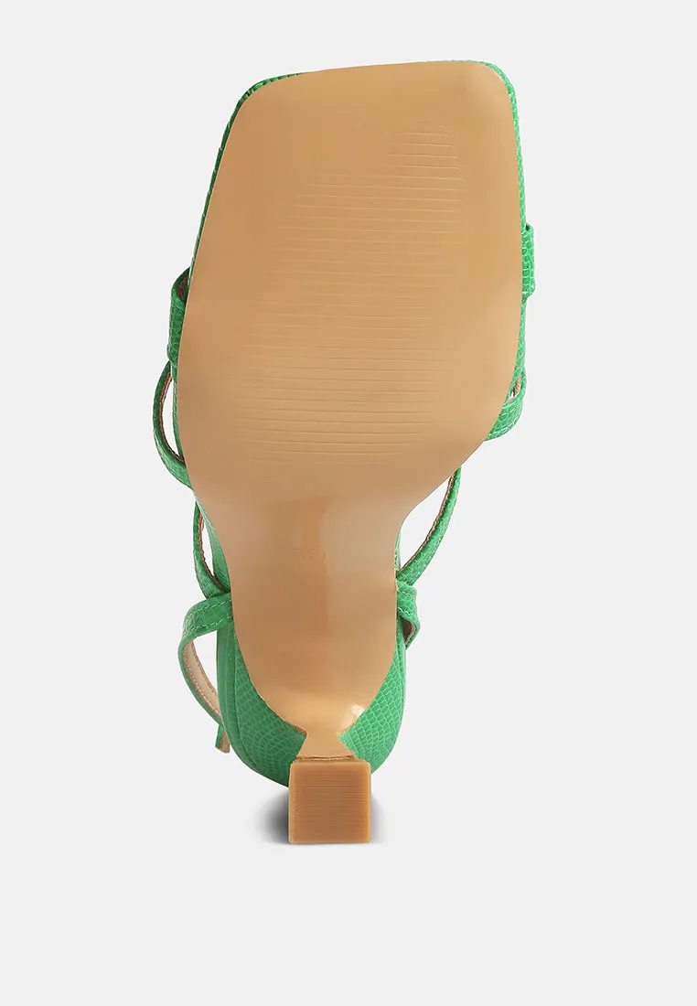 Serling Croc Spool Heel Sandals By Ruw