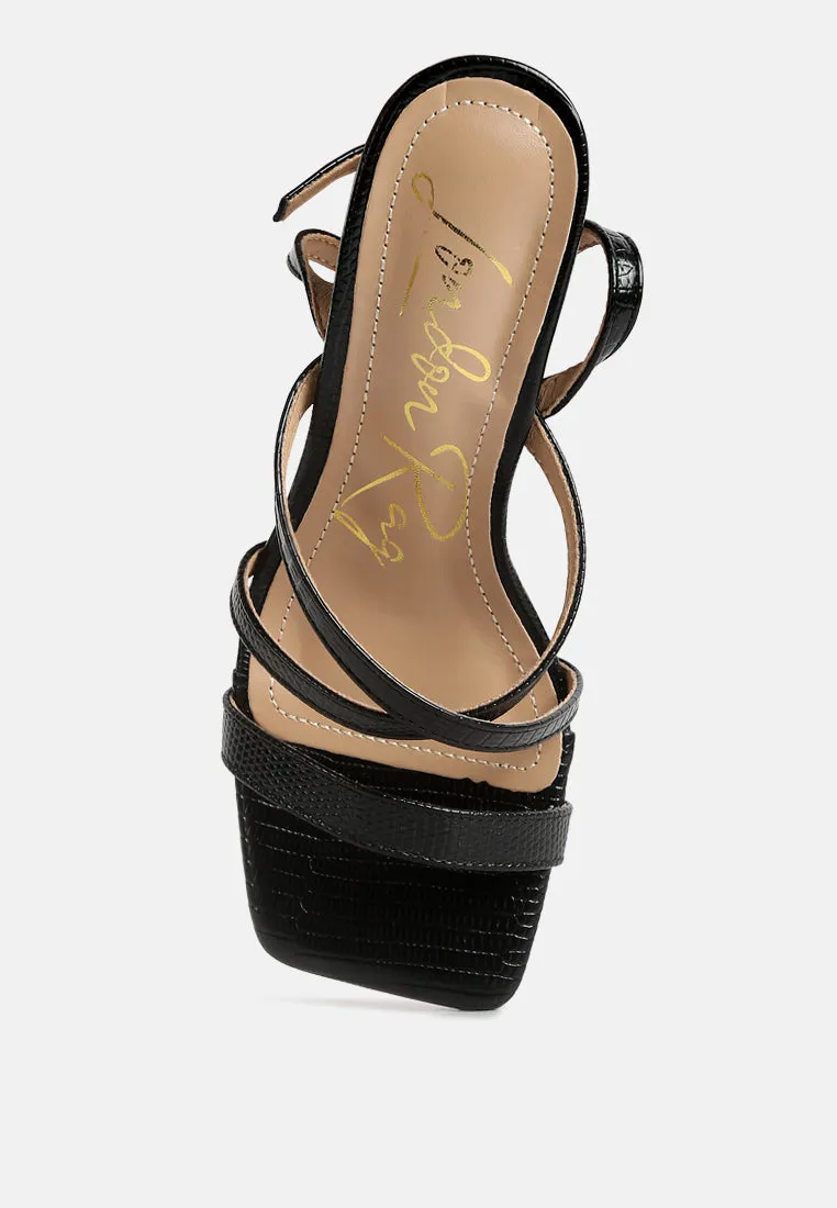 Serling Croc Spool Heel Sandals By Ruw