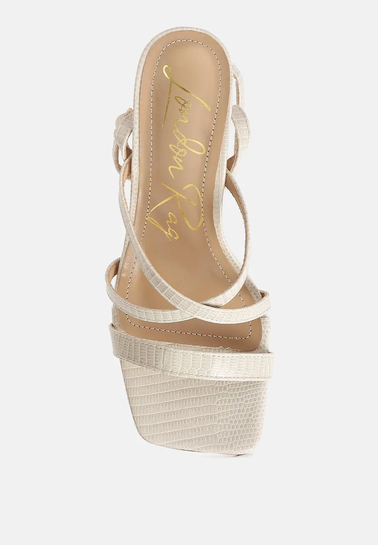 Serling Croc Spool Heel Sandals By Ruw