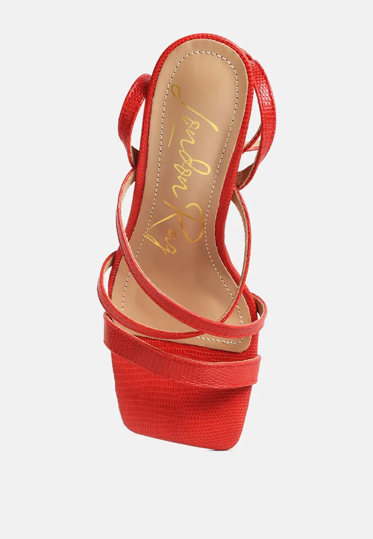 Serling Croc Spool Heel Sandals By Ruw