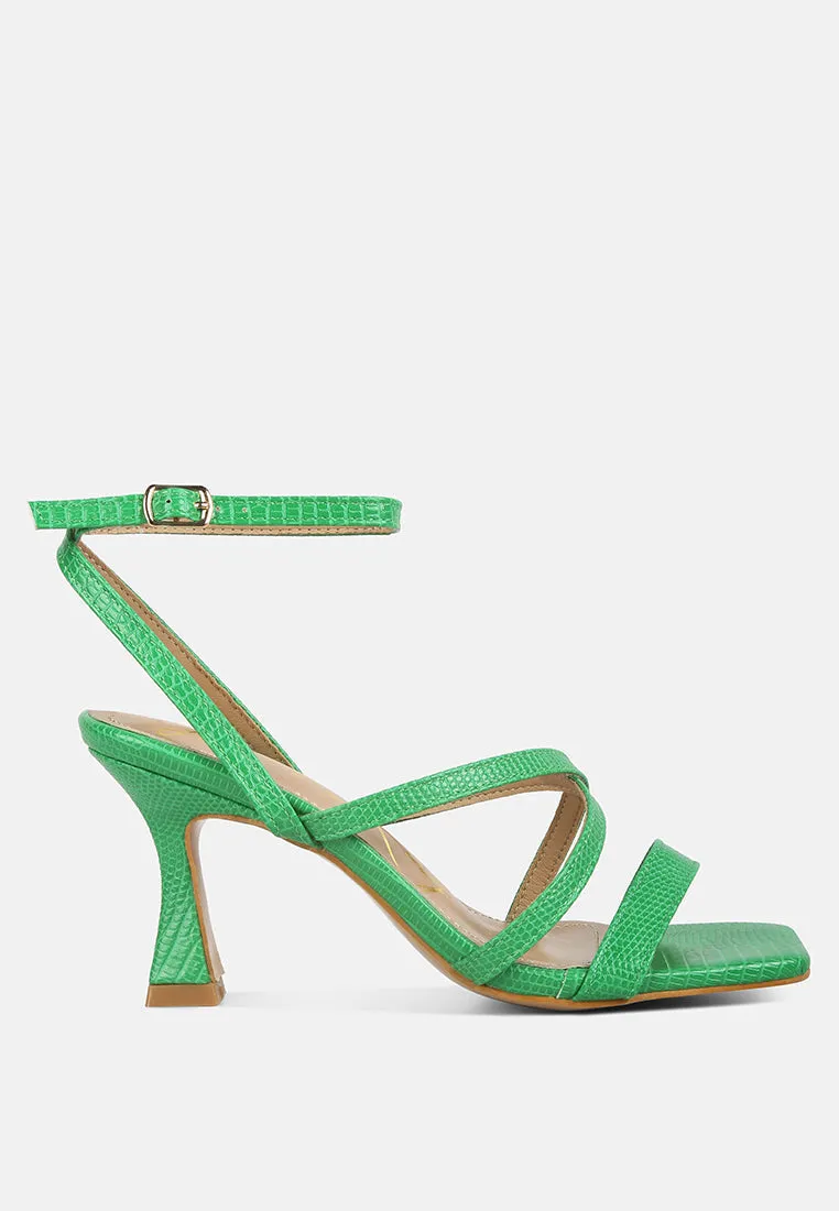 Serling Croc Spool Heel Sandals By Ruw