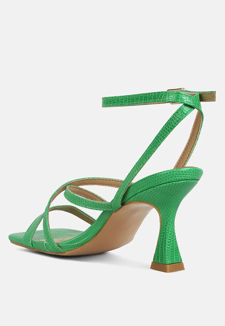Serling Croc Spool Heel Sandals By Ruw