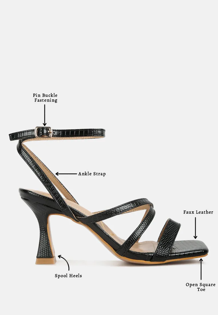 Serling Croc Spool Heel Sandals By Ruw