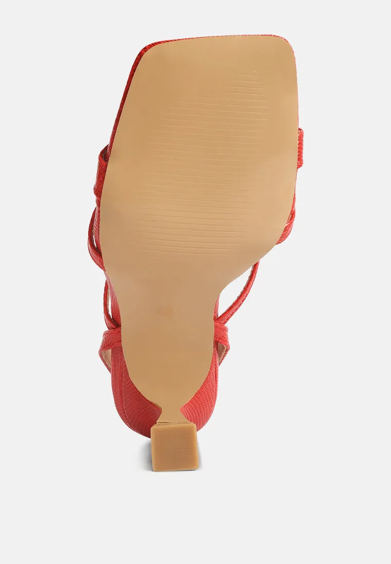 Serling Croc Spool Heel Sandals By Ruw