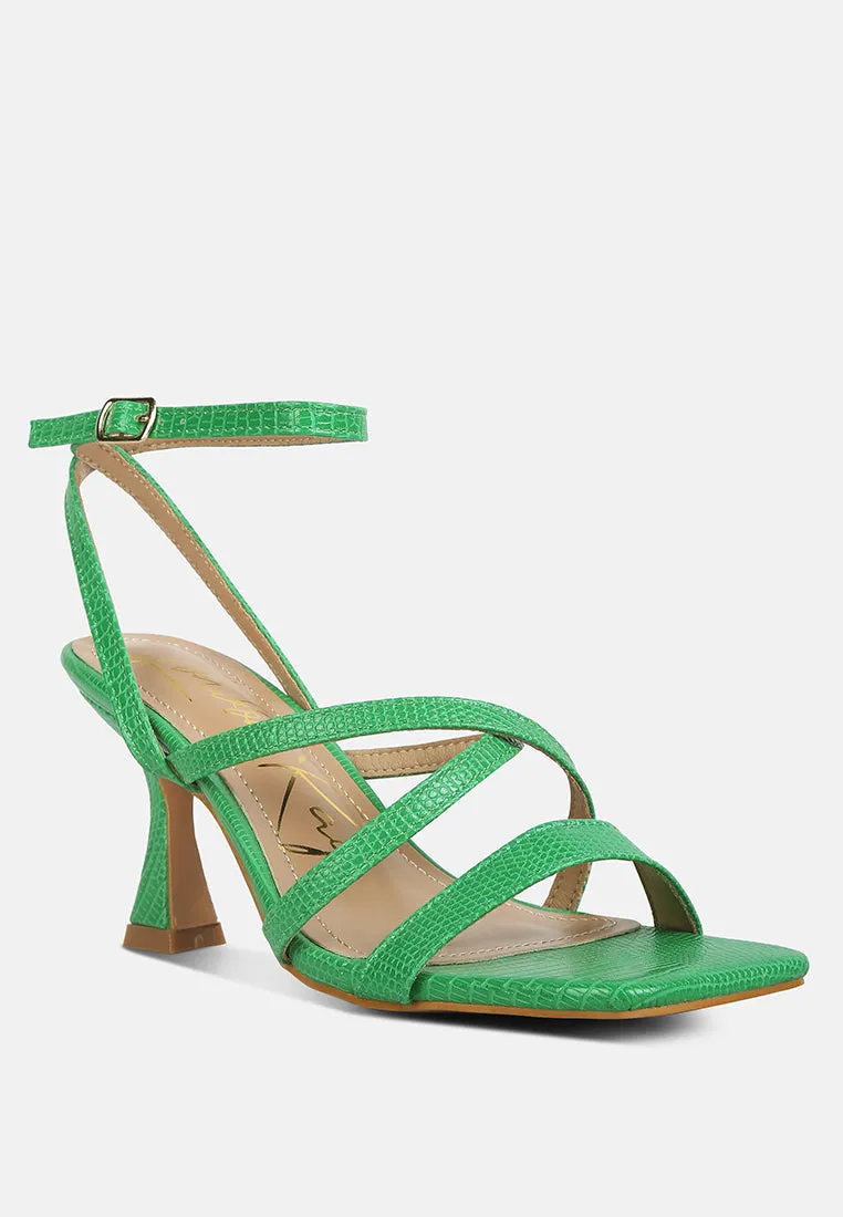 Serling Croc Spool Heel Sandals By Ruw