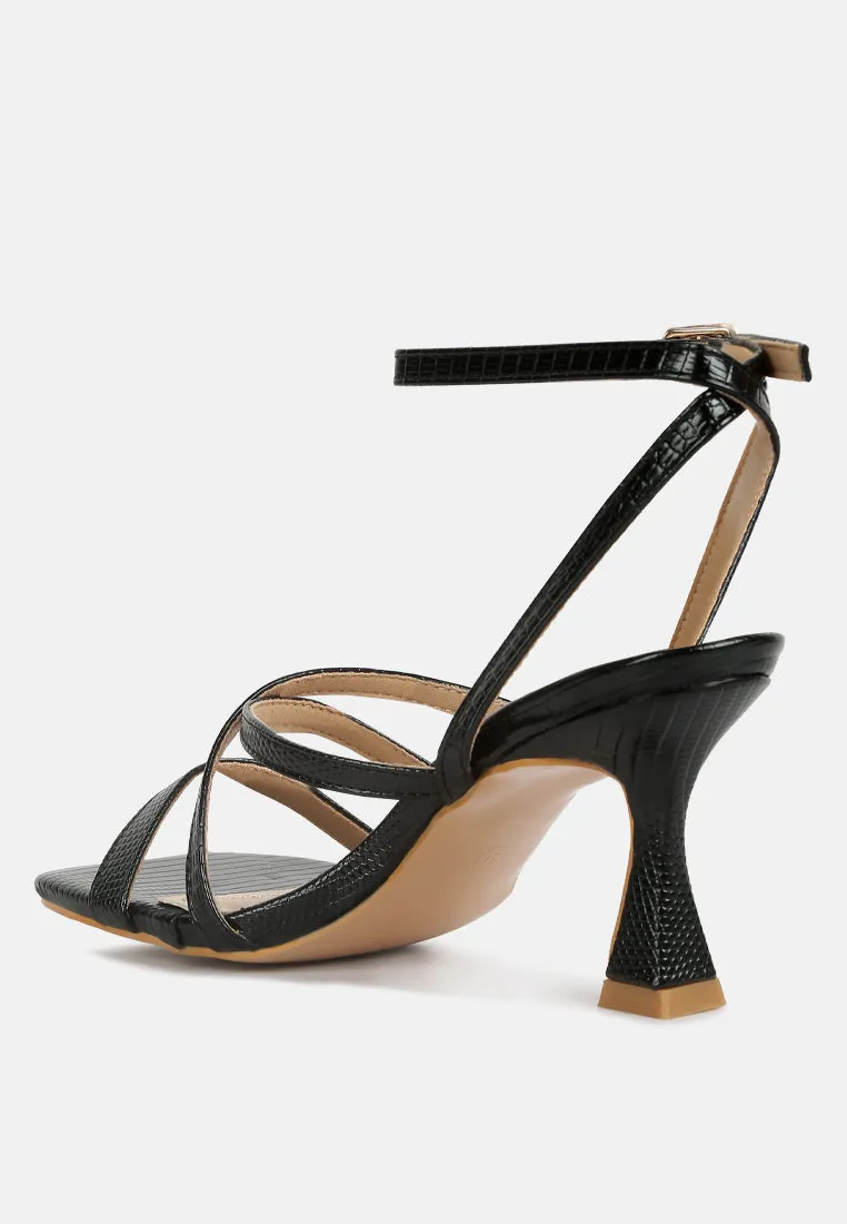 Serling Croc Spool Heel Sandals By Ruw