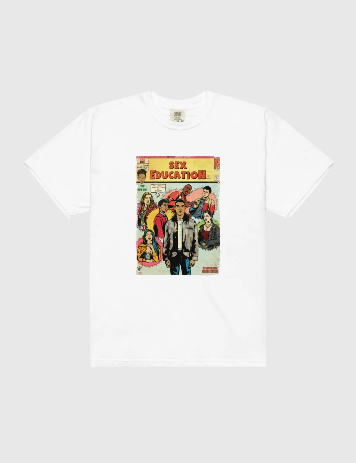 Sex Education Yellow Comic Unisex Heavyweight T-Shirt [White]