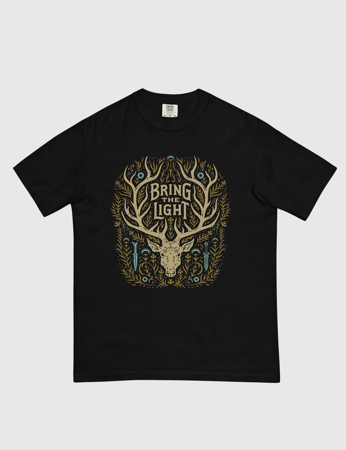 Shadow and Bone Bring the Light Men’s Garment-dyed Heavyweight T-shirt [Black]