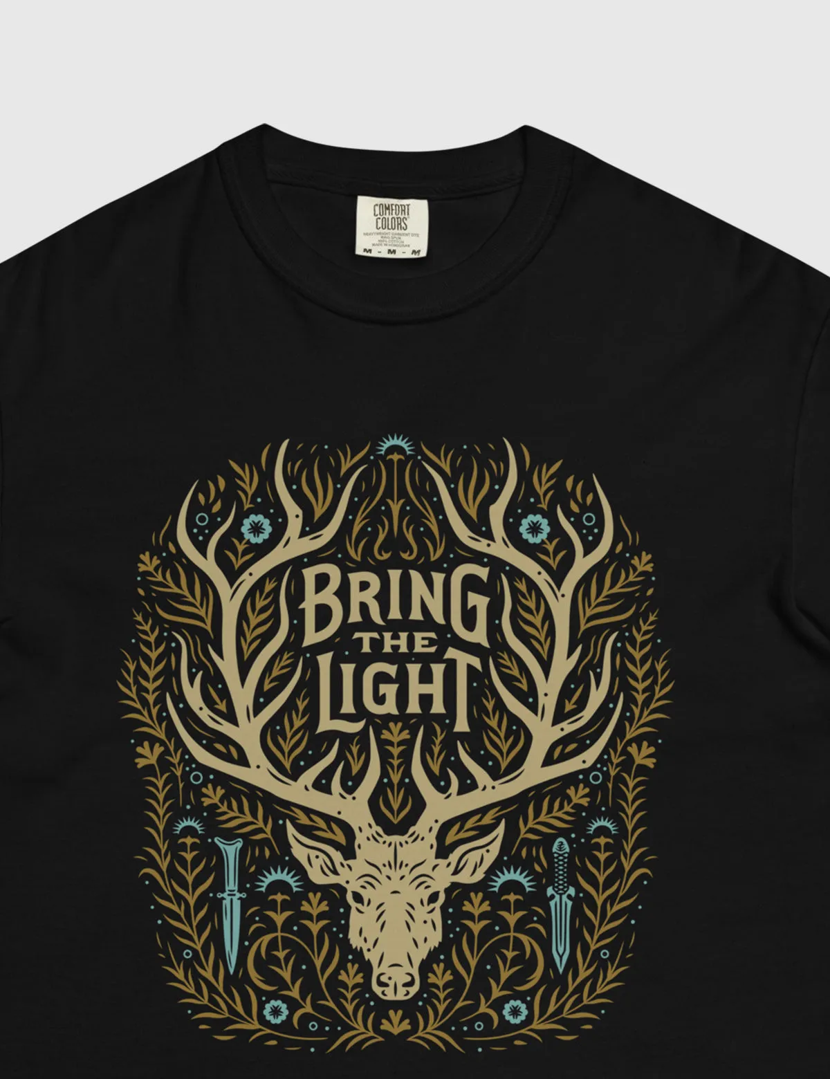 Shadow and Bone Bring the Light Men’s Garment-dyed Heavyweight T-shirt [Black]