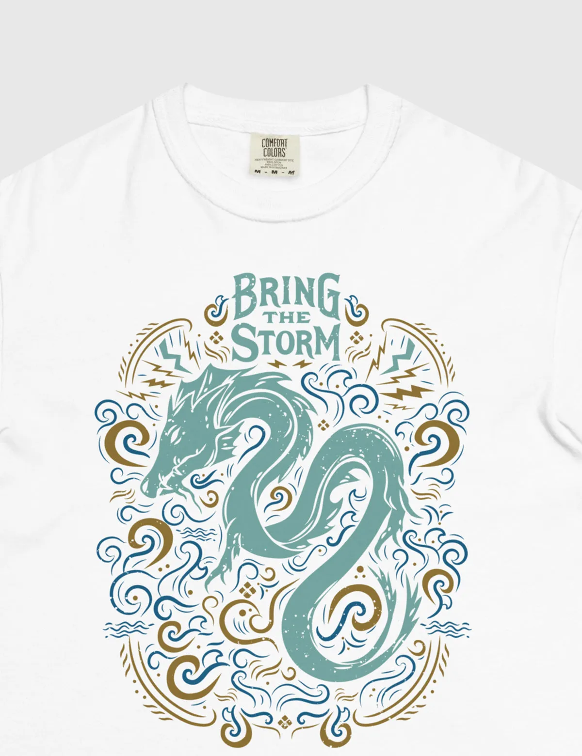 Shadow and Bone Bring the Storm Men's Garment-dyed Heavyweight T-shirt [White]