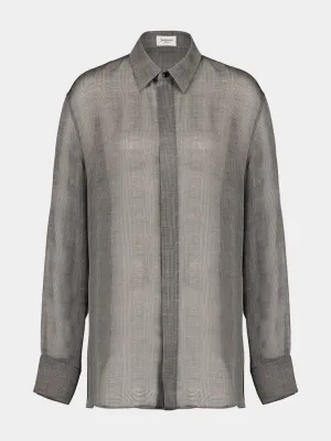 Sheer Prince of Wales Silk Shirt