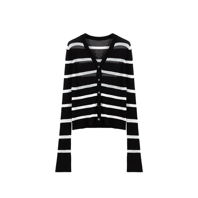 Sheer V-Neck Cardigan