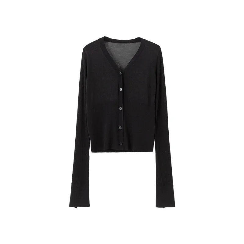 Sheer V-Neck Cardigan