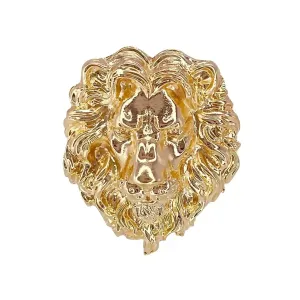 Shiny Gold Lion Metal Brooch for Blazer & Trendy Fashion