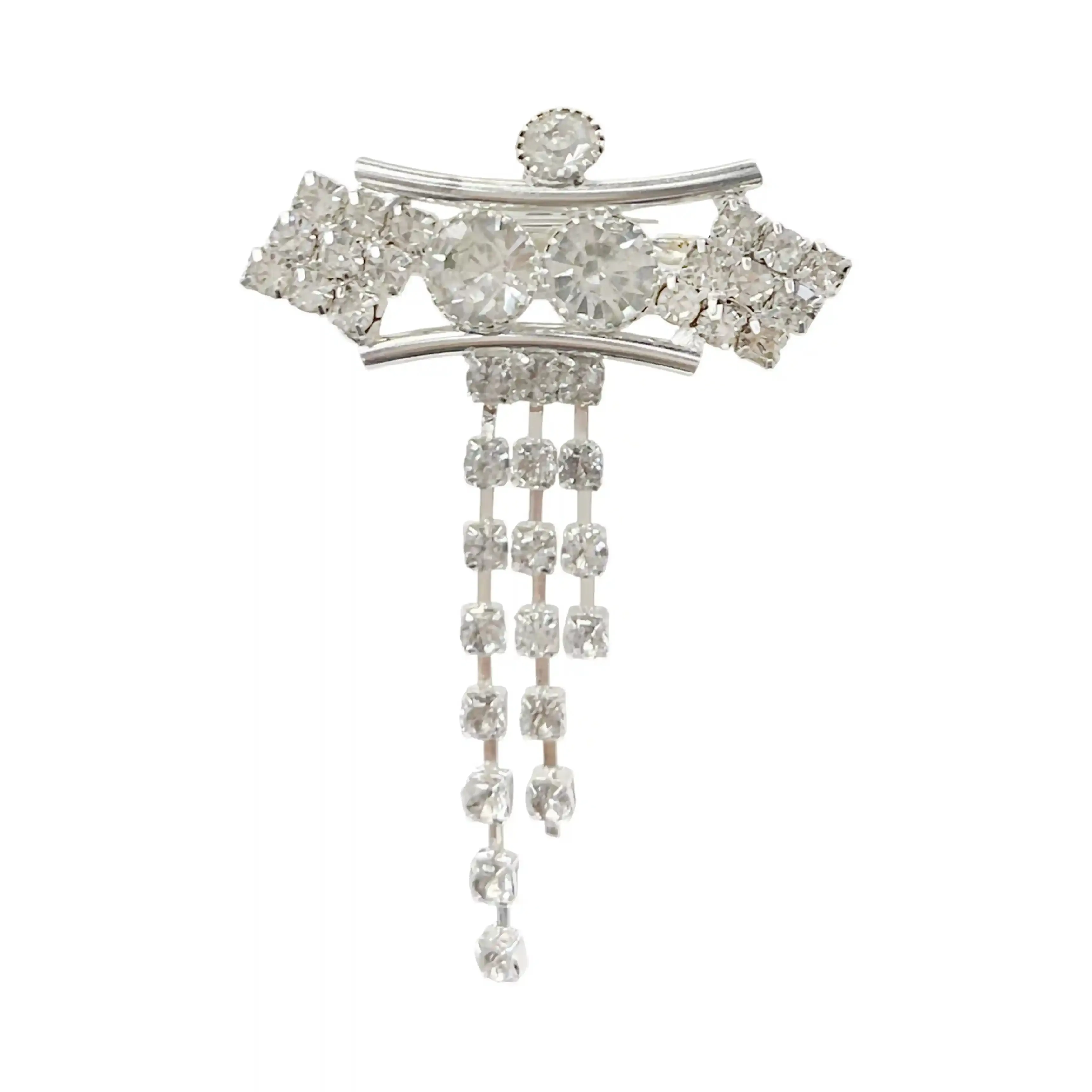 Shiny Silver Rhinestone & Crystal Brooch for Enhance Fashion