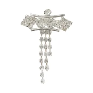 Shiny Silver Rhinestone & Crystal Brooch for Enhance Fashion
