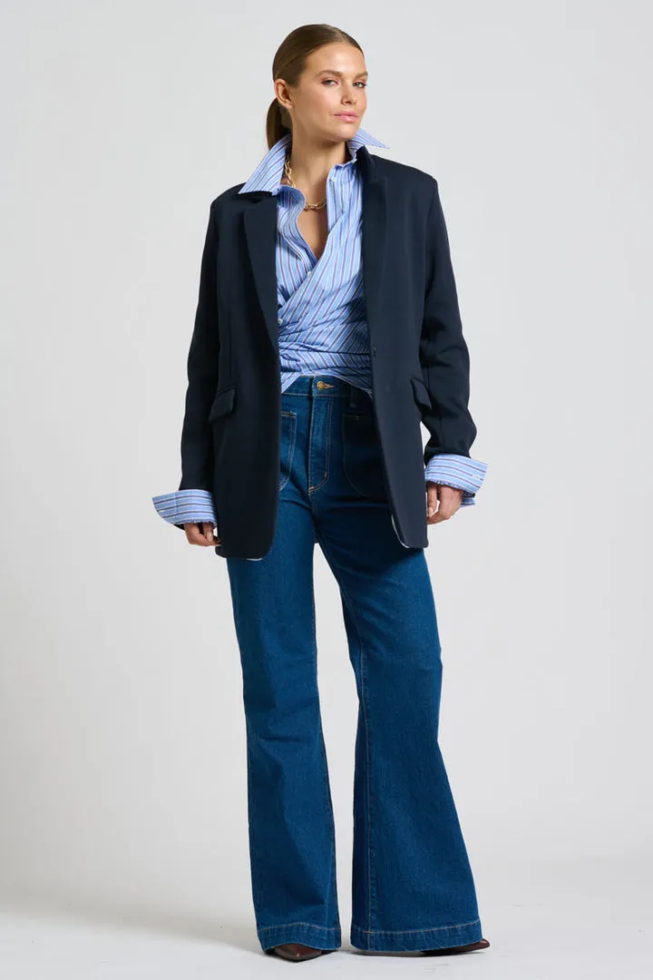 Shirty Boyfriend Shirt - Blue Stripe