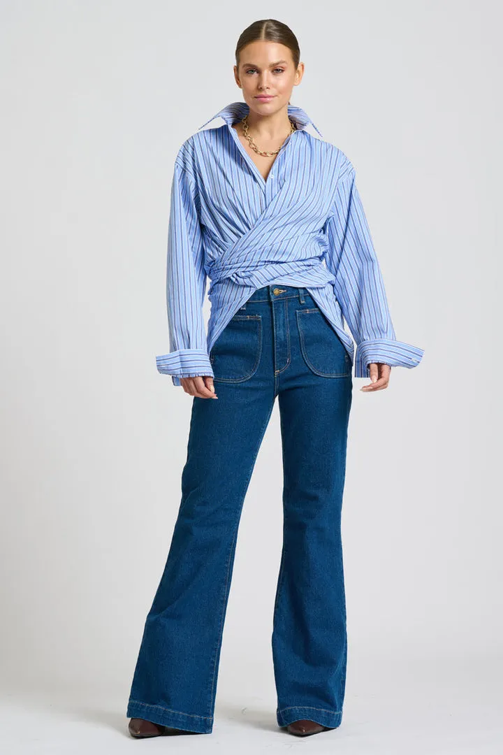 Shirty Boyfriend Shirt - Blue Stripe