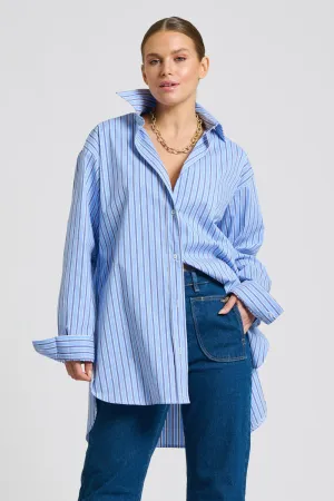 Shirty Boyfriend Shirt - Blue Stripe