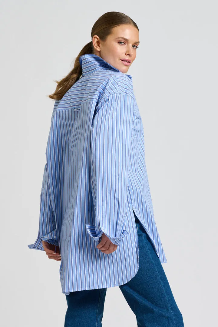 Shirty Boyfriend Shirt - Blue Stripe