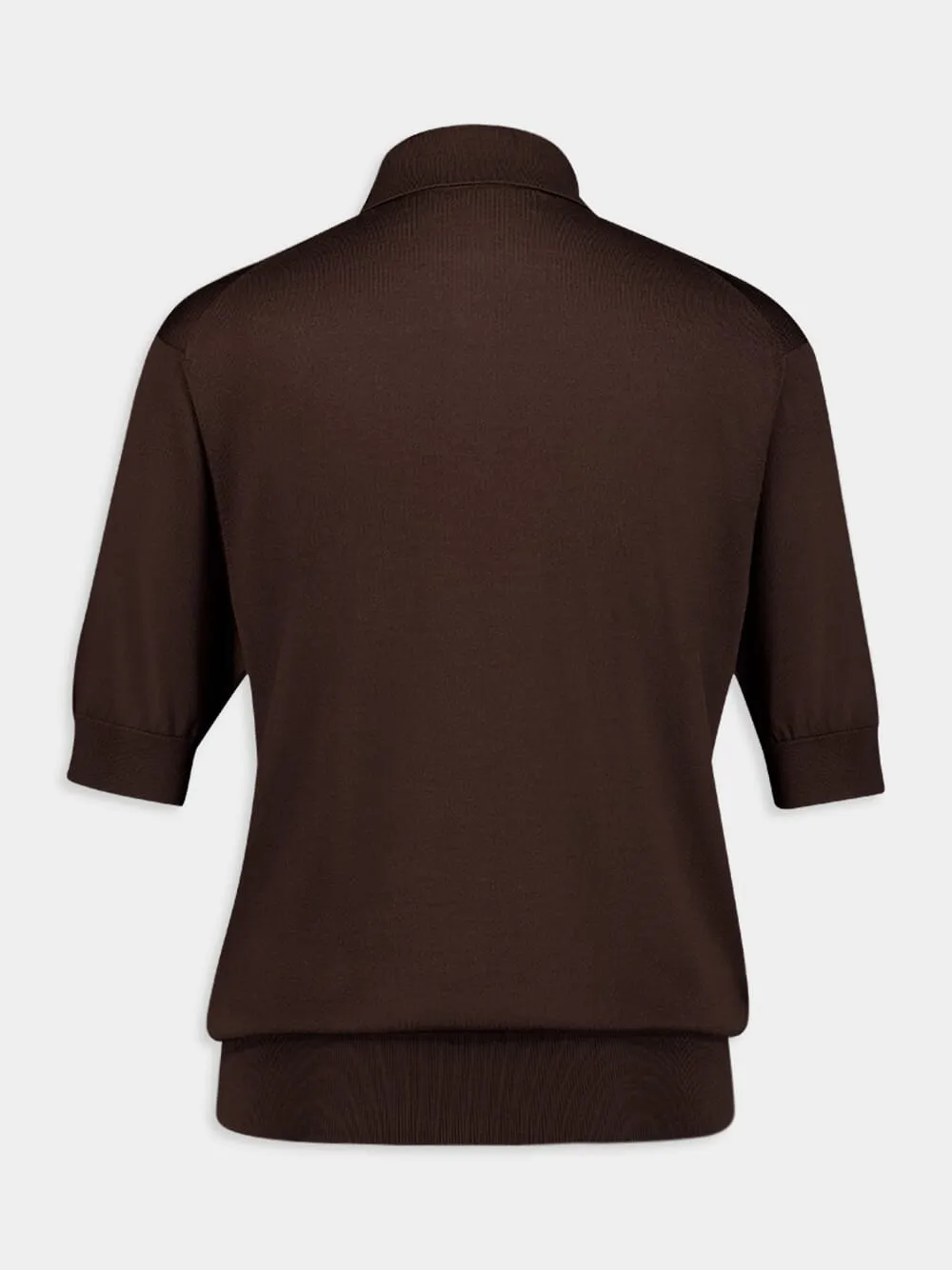 Short-Sleeve Silk Polo Shirt