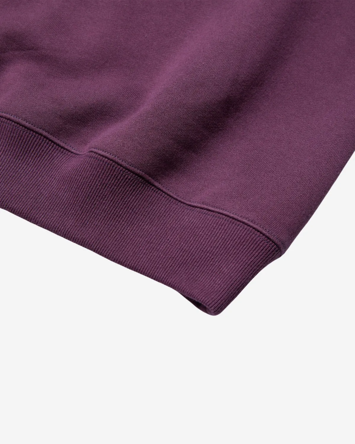 Short Sleeve Sweatshirt - Logo Chain Stitch - Eggplant