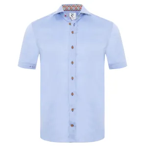 Short-sleeve tencel blend shirt