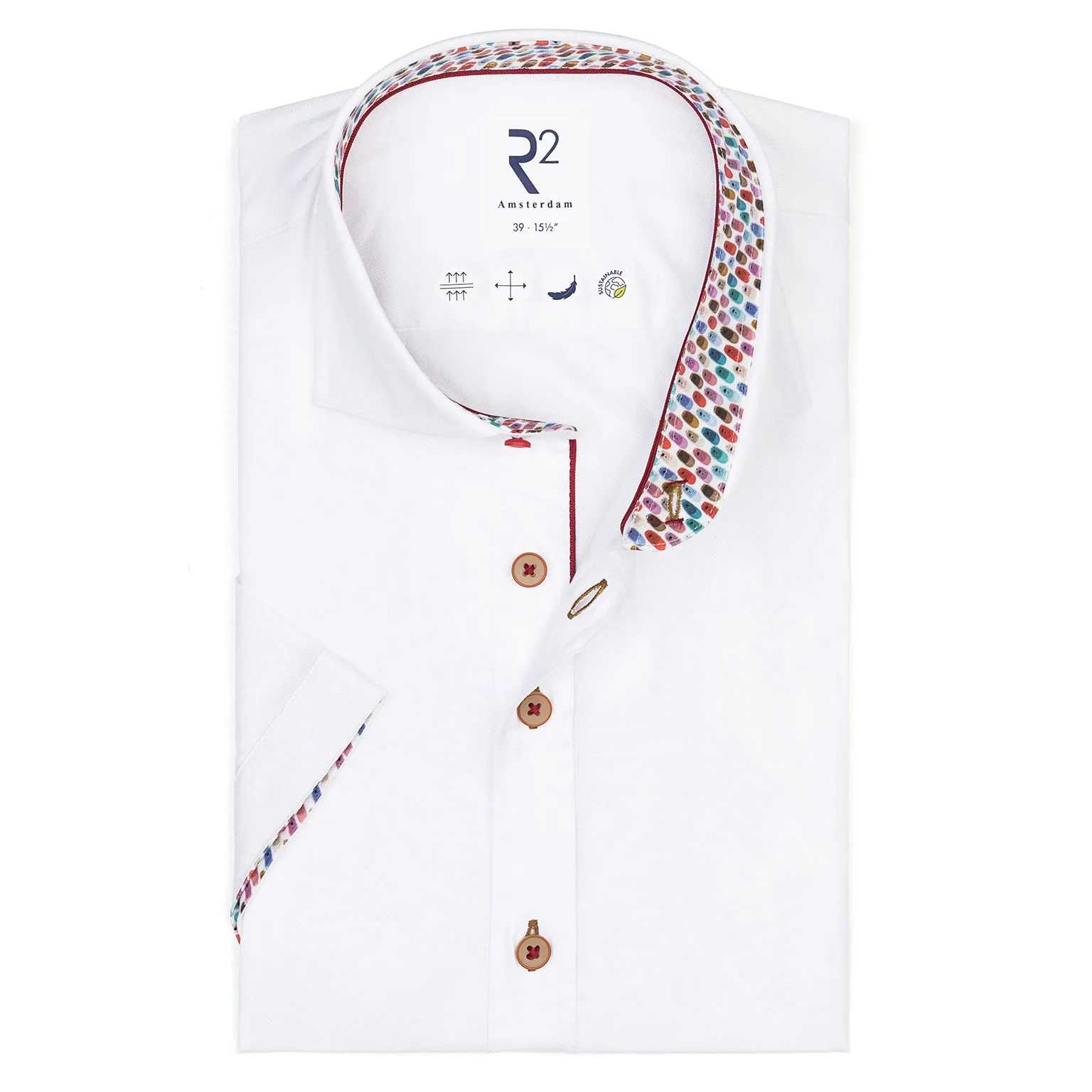 Short-sleeve tencel blend shirt