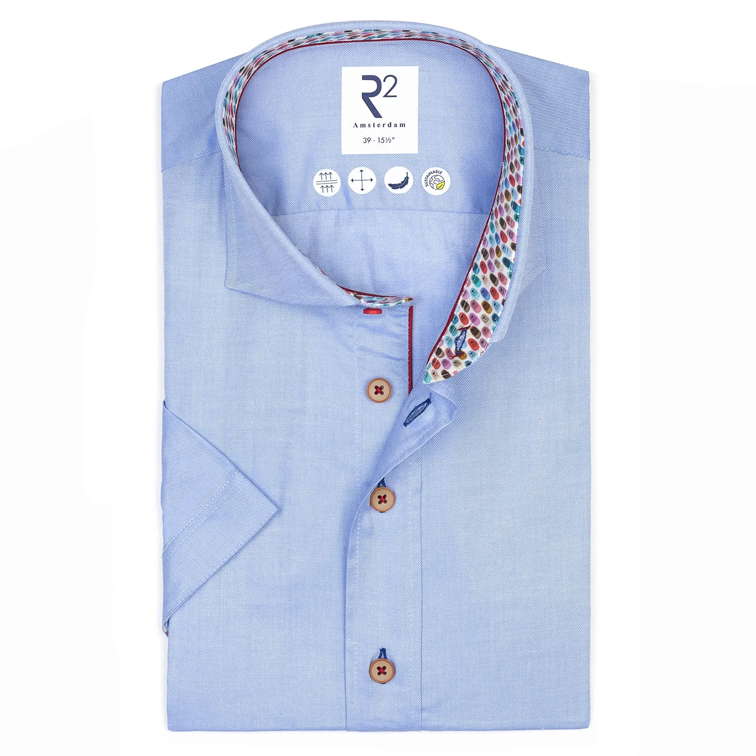 Short-sleeve tencel blend shirt