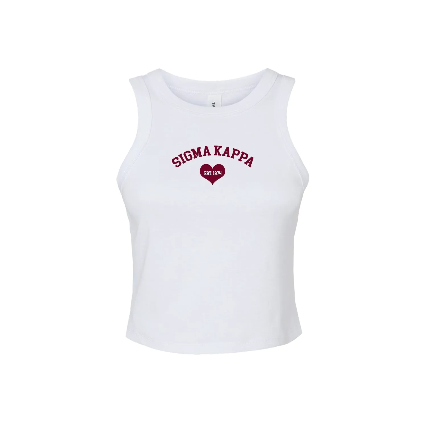 Sigma Kappa Crop Tank Top - Women's Micro Rib Racer Tank - Sig Kap Sorority