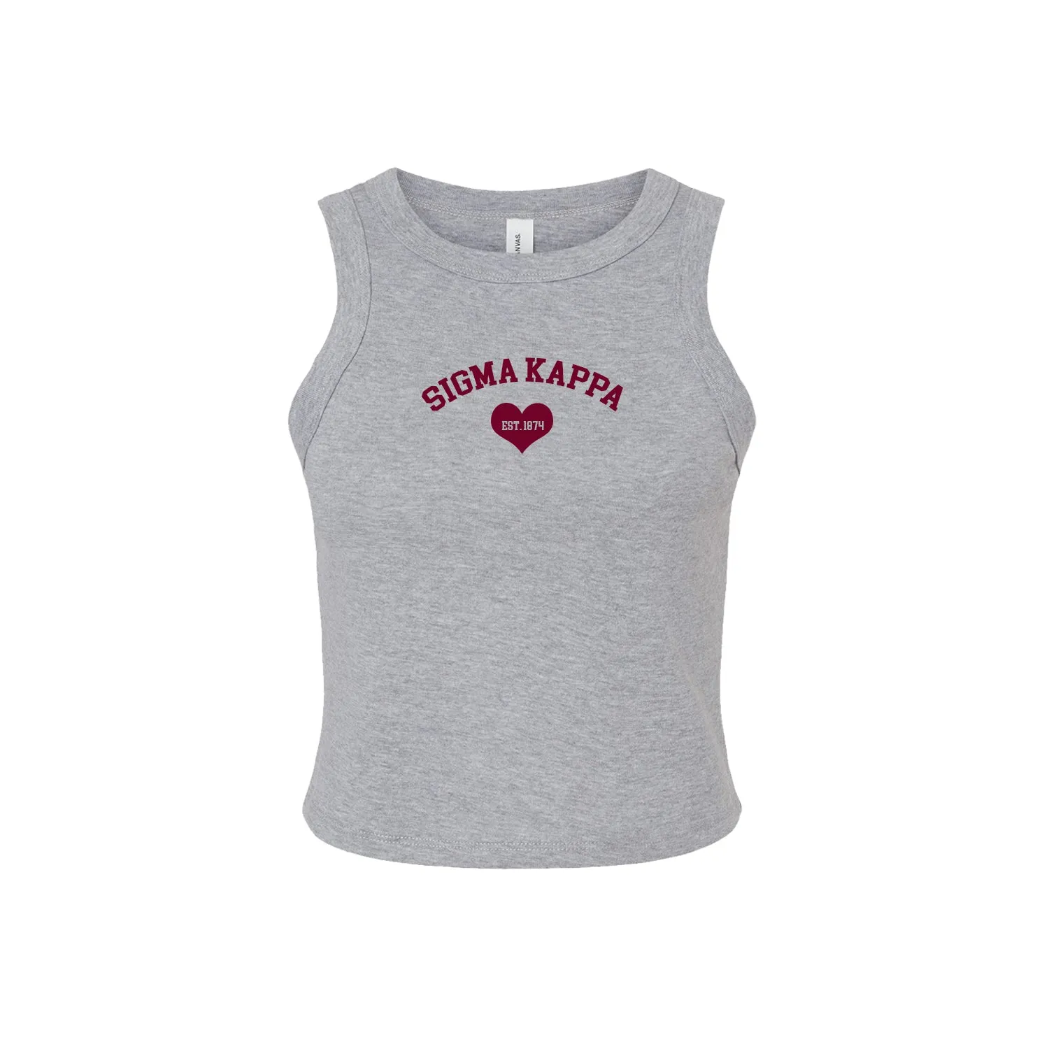Sigma Kappa Crop Tank Top - Women's Micro Rib Racer Tank - Sig Kap Sorority