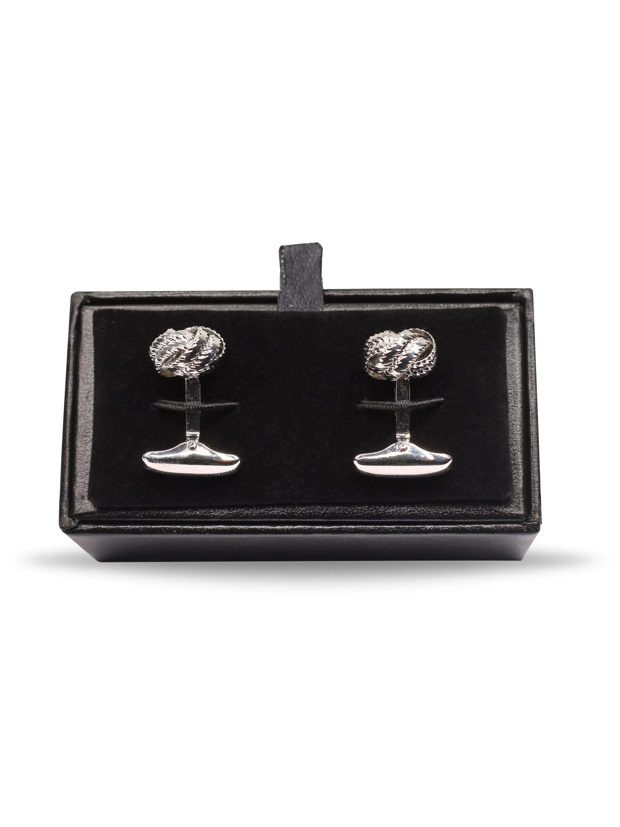 SILVER KNOT BALL CUFFLINKS