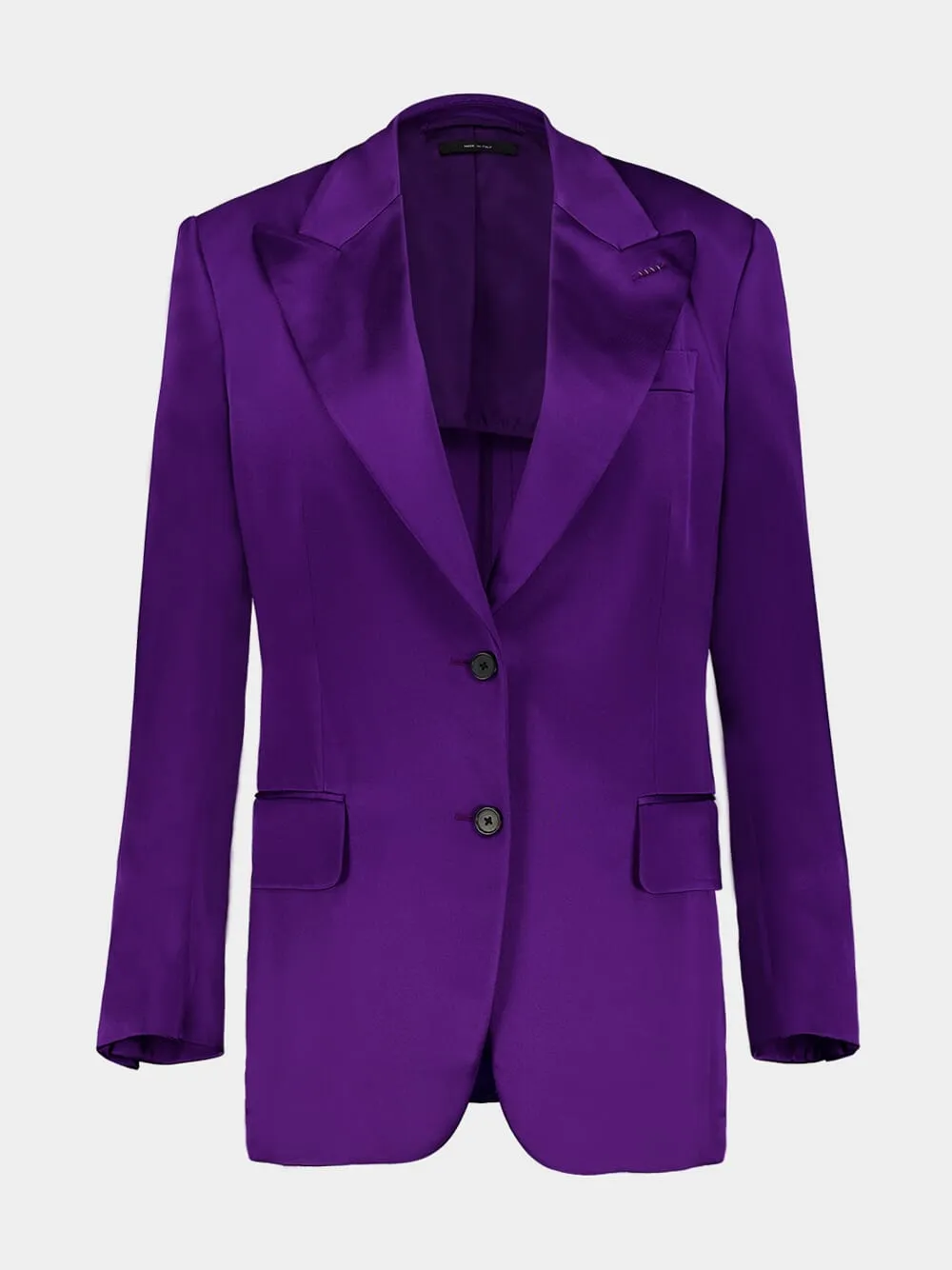 Single-Breasted Satin Blazer