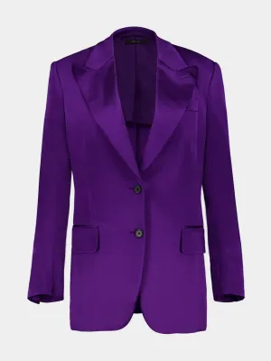 Single-Breasted Satin Blazer