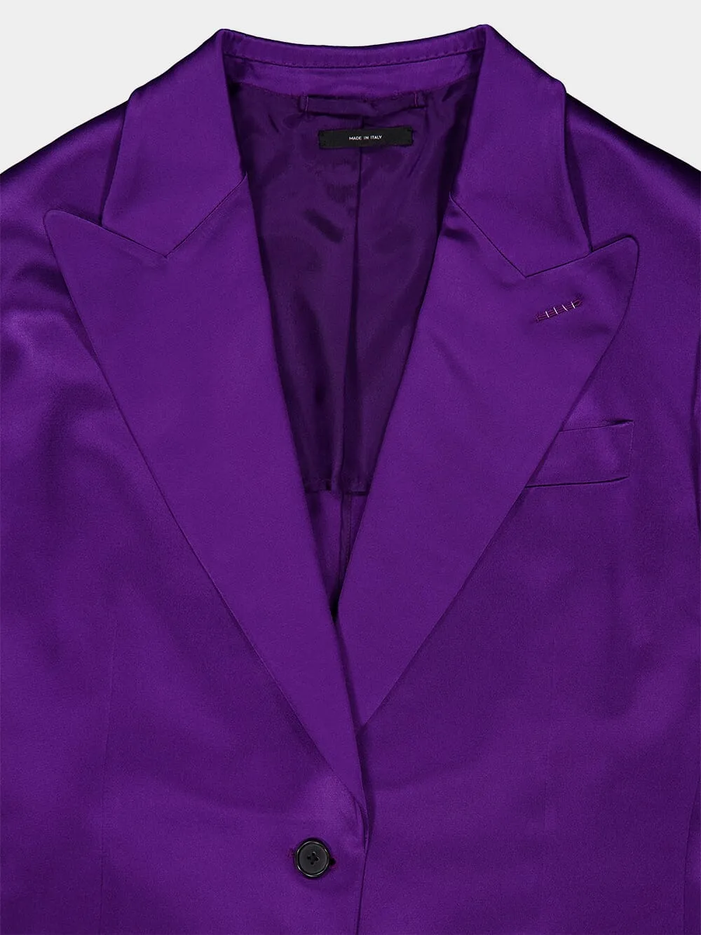 Single-Breasted Satin Blazer