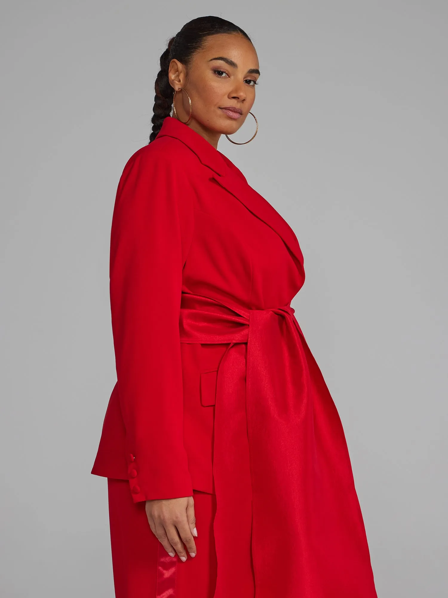Single Breasted Tie-Waist Blazer
