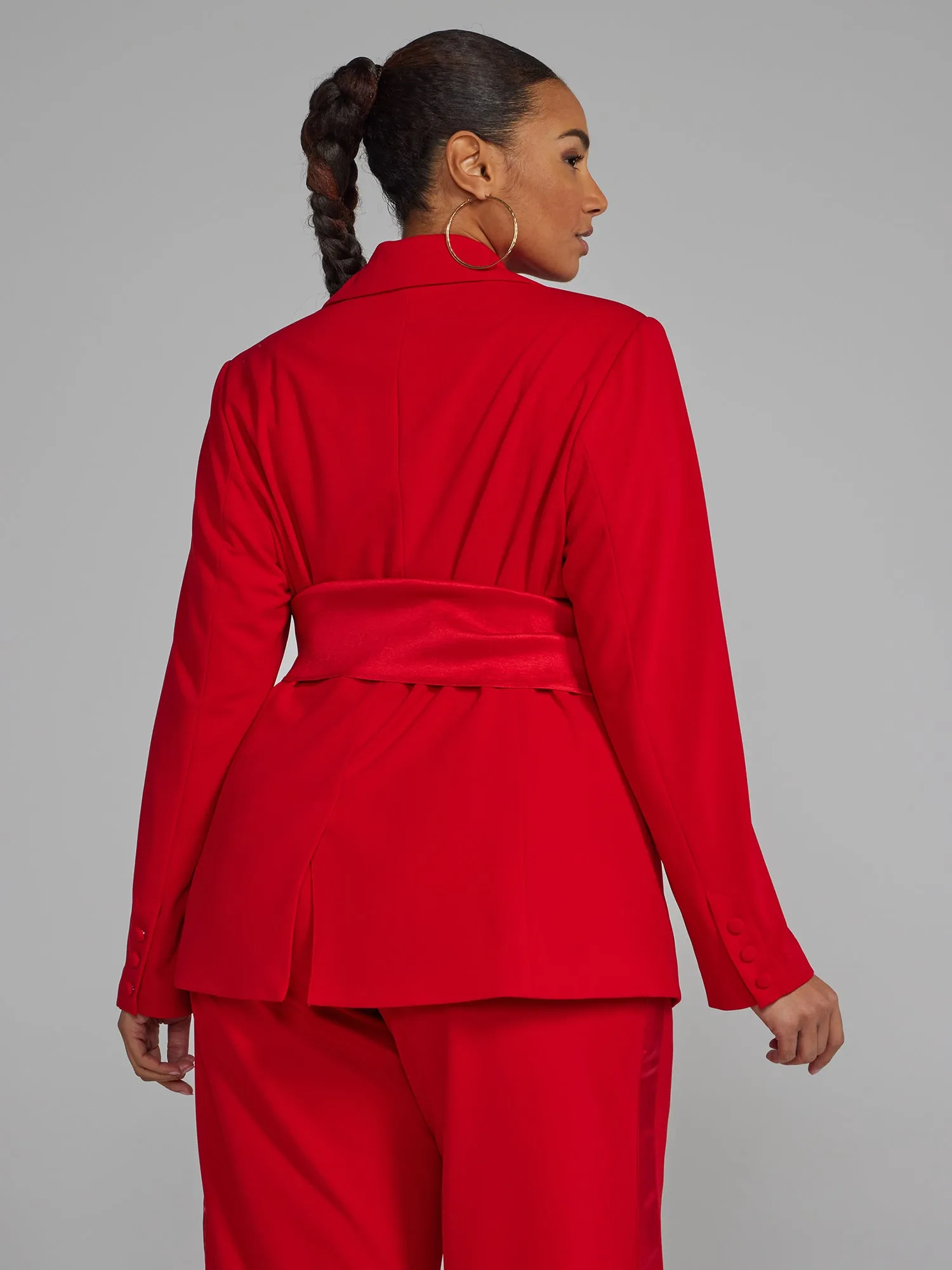 Single Breasted Tie-Waist Blazer