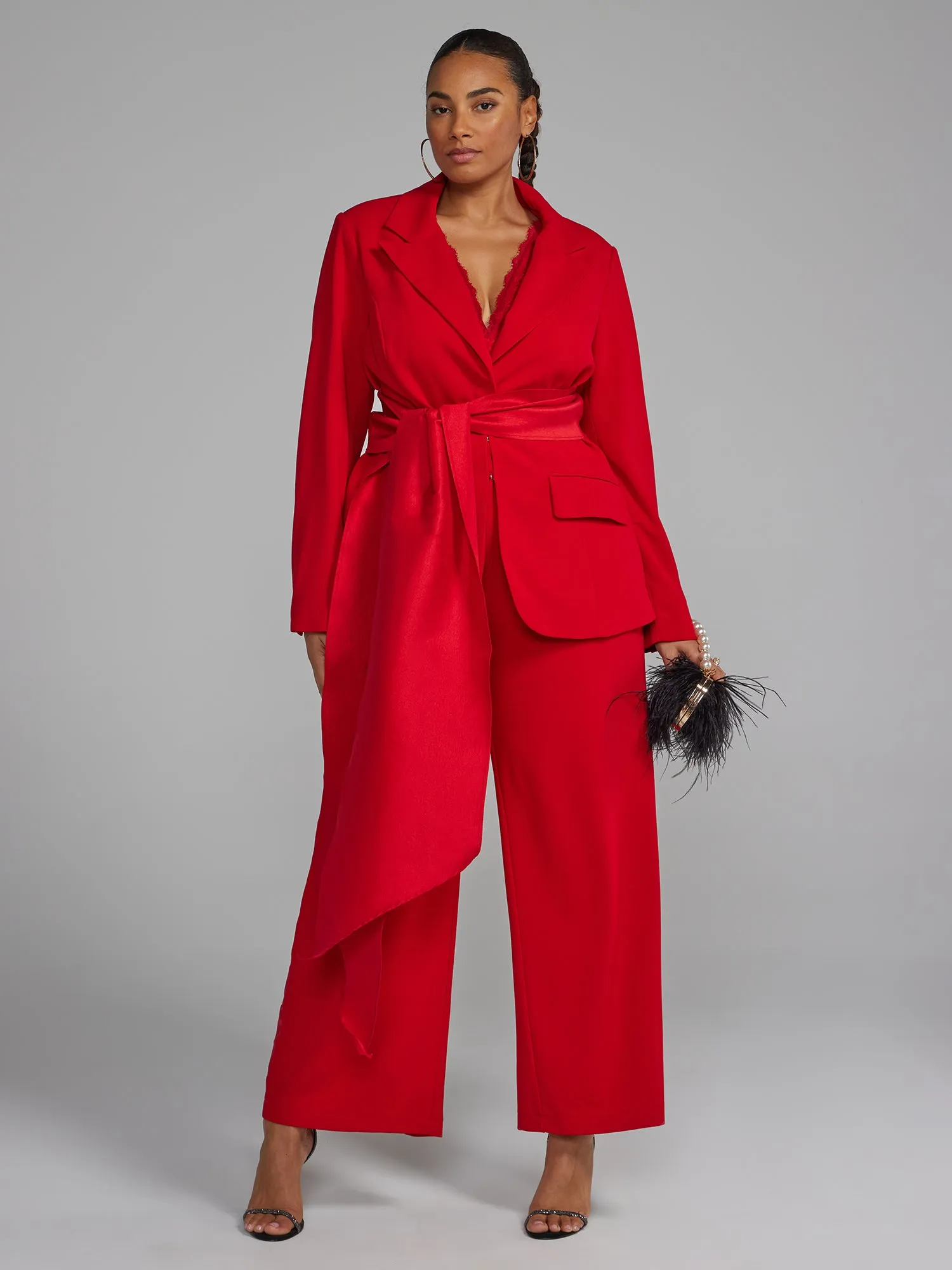 Single Breasted Tie-Waist Blazer
