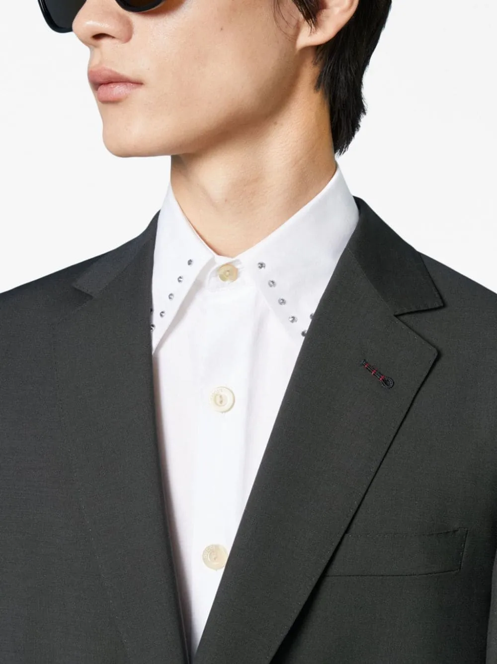 Single-Breasted Wool Moahir Suit