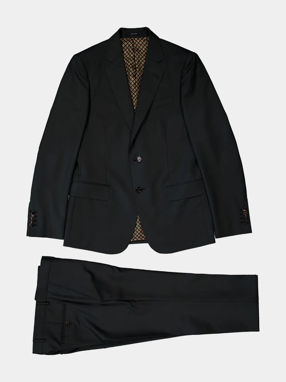 Single-Breasted Wool Moahir Suit