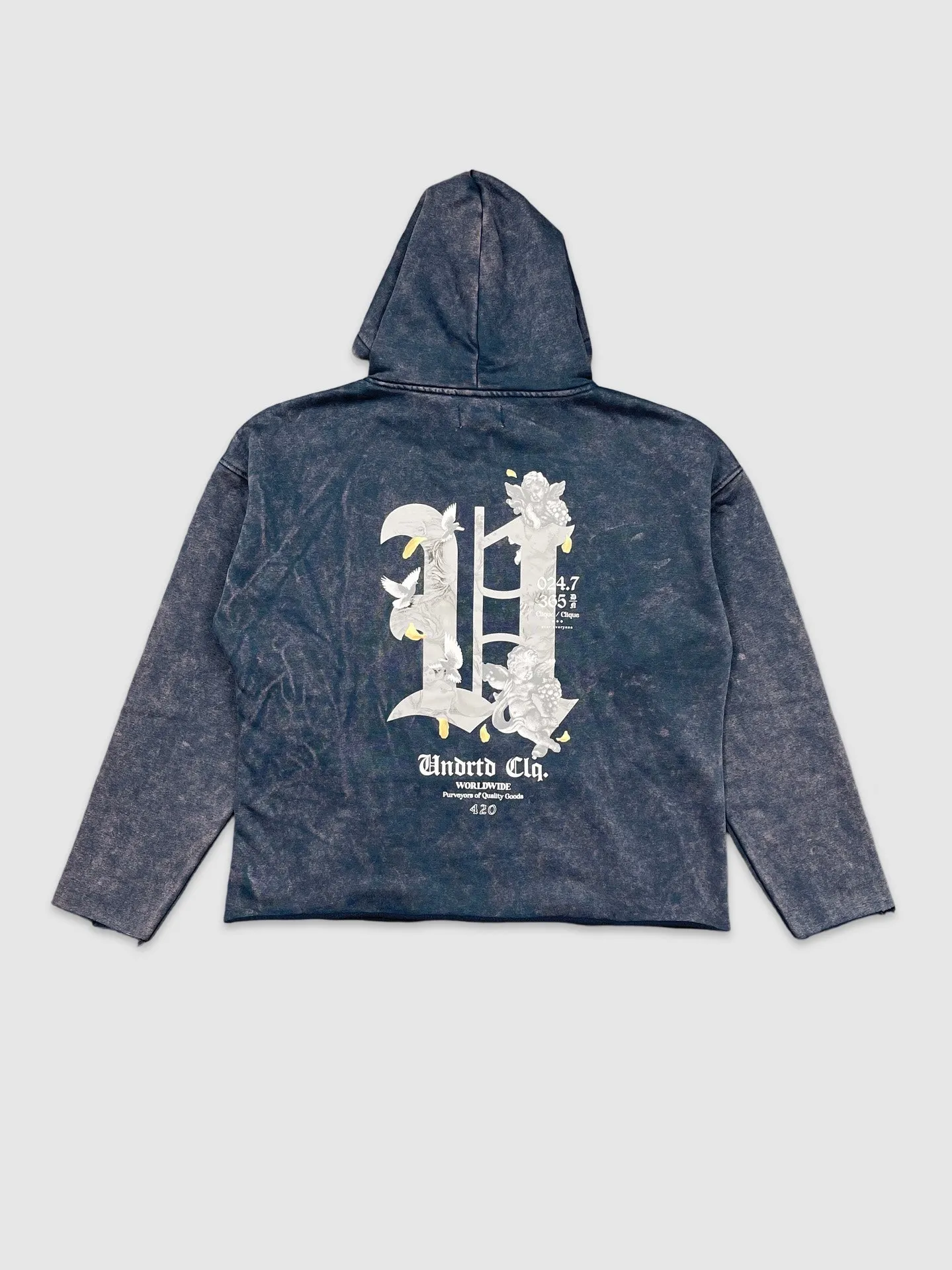SJC-UF4672WU-UNDR "U" Wash Crop Hoody