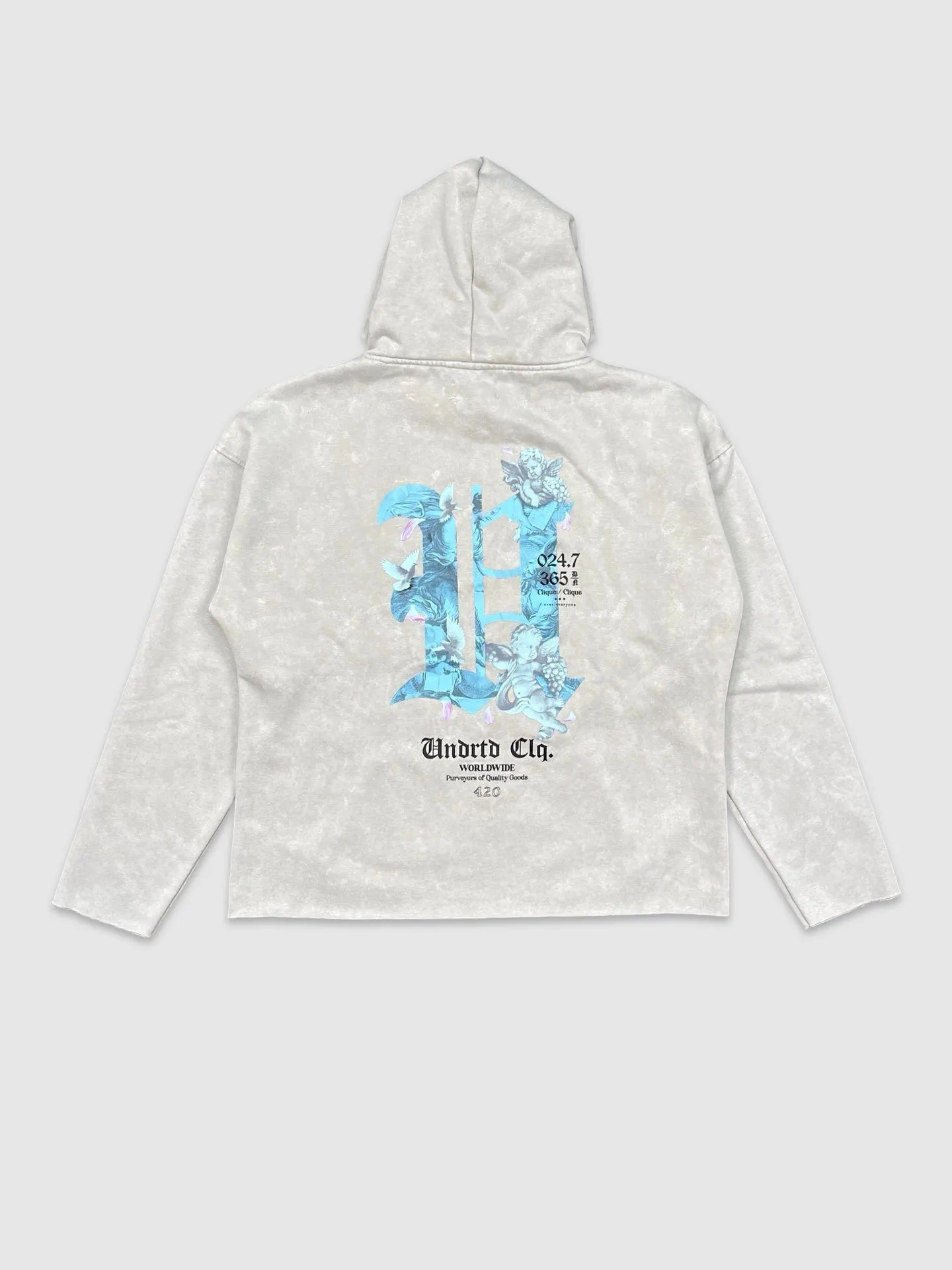 SJC-UF4672WU-UNDR "U" Wash Crop Hoody