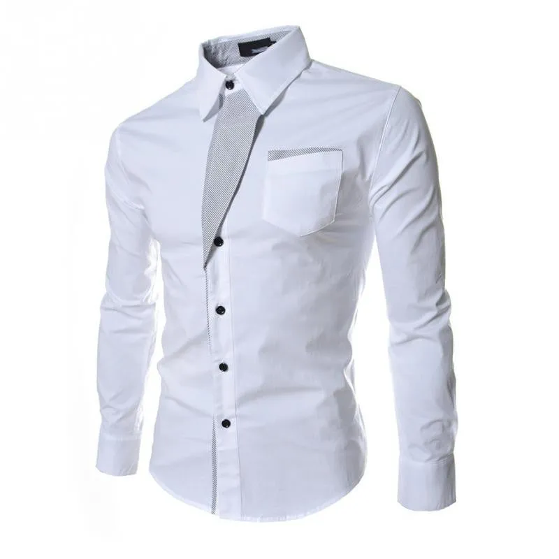 Slim Fashion Men Shirt Brand Casual Long-Sleeved