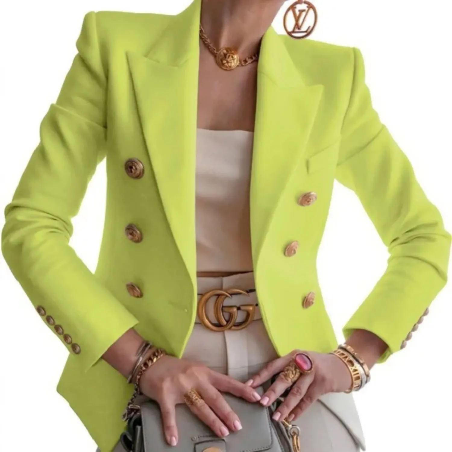 Slim Fit Blazer mit Knöpfen für Frauen