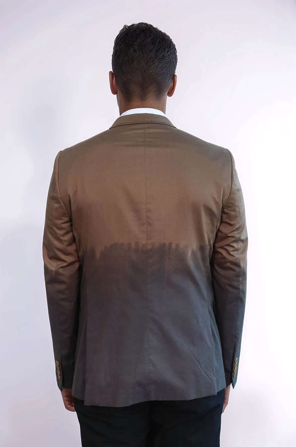Slim Fit Cotton Brown Blazer - Wessi