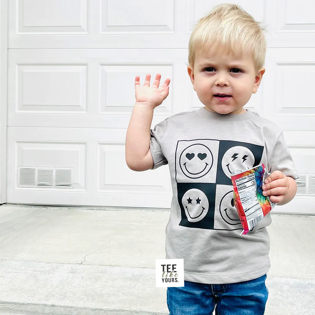 Smiley Face Retro Sibling Shirts | Siblings Matching T-shirts | Good Vibes only shirt for Brothers and Sisters | Boy and Girl Smiling Shirt