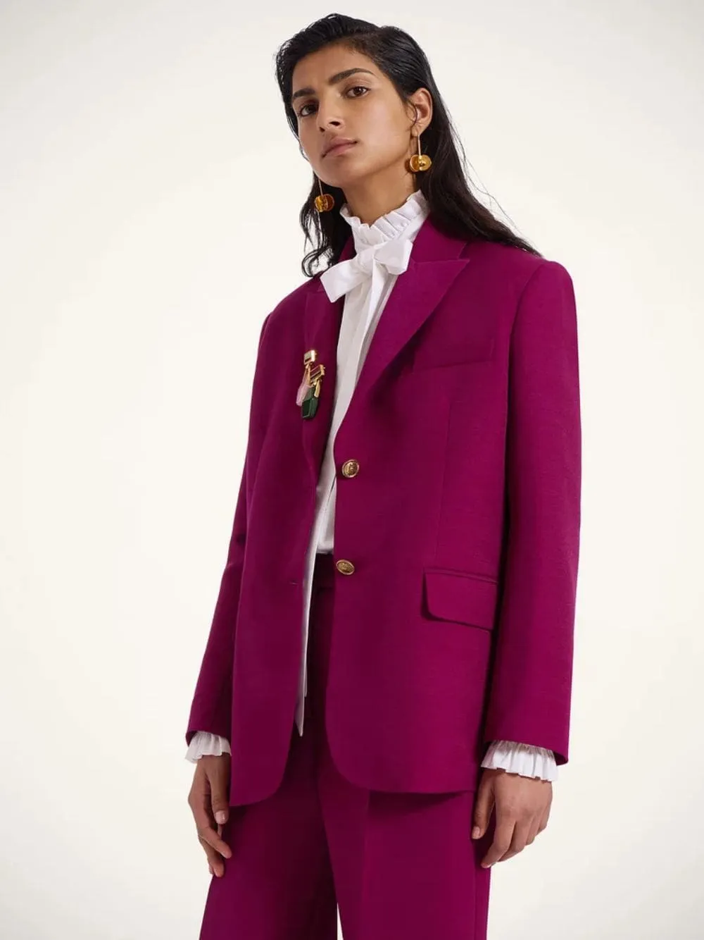 Solid Purple Cady Wool Jones Jacket