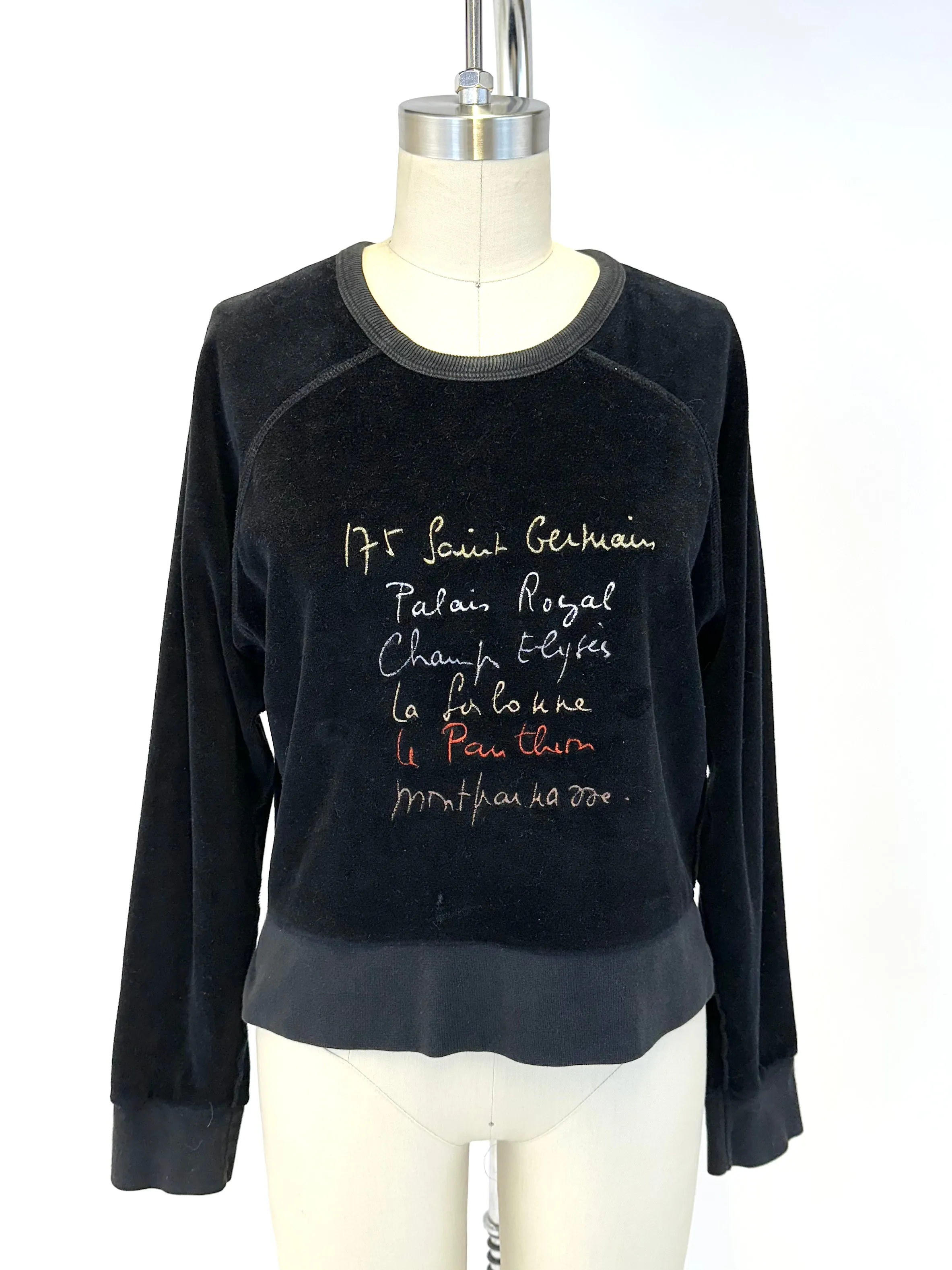 Sonia Rykiel Velour Embroidered Sweater