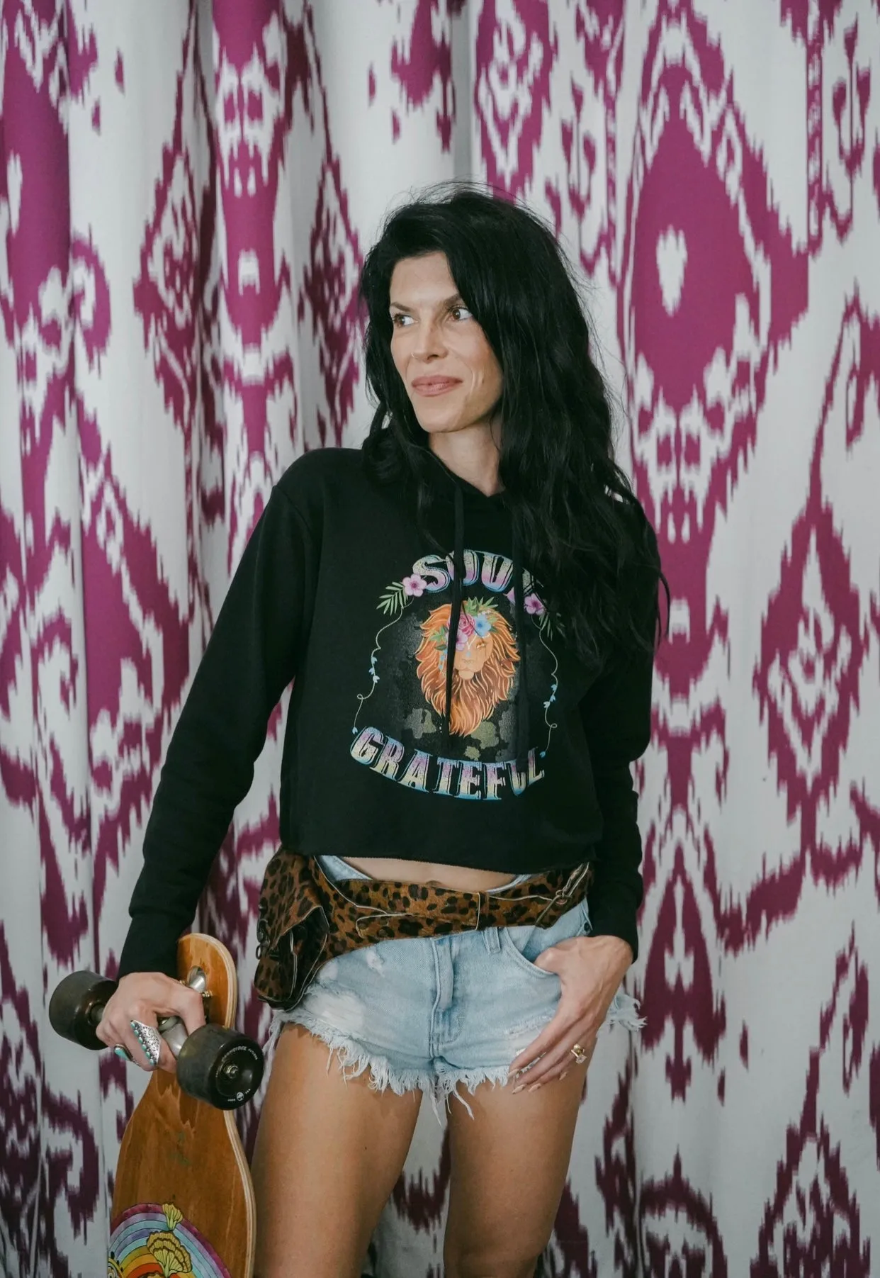 Soul Grateful Lioness Cropped Hoodie