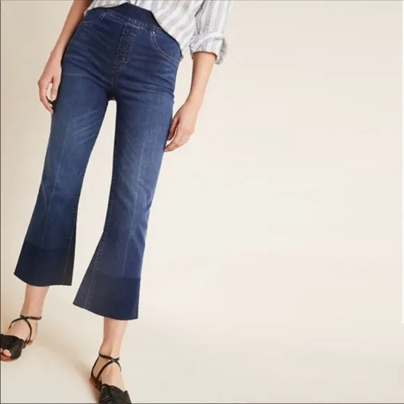 SPANX Cropped Flare Raw Hem Jeans Size Xs